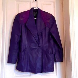 Purple leather vintage  jacket  Ravens  game,  women 80's Halloween clemson
